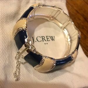 NWOT J.Crew Navy & Cream Bangle Bracelet